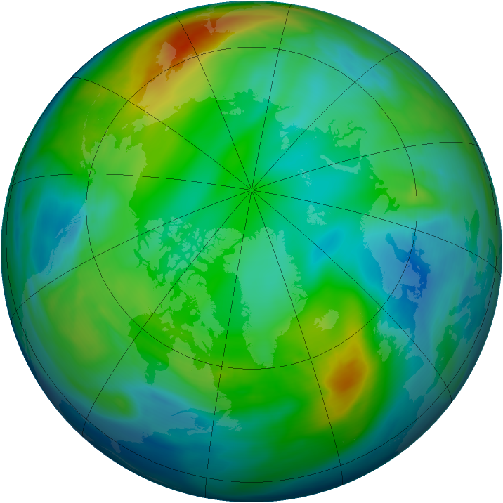 Arctic ozone map for 01 December 2006